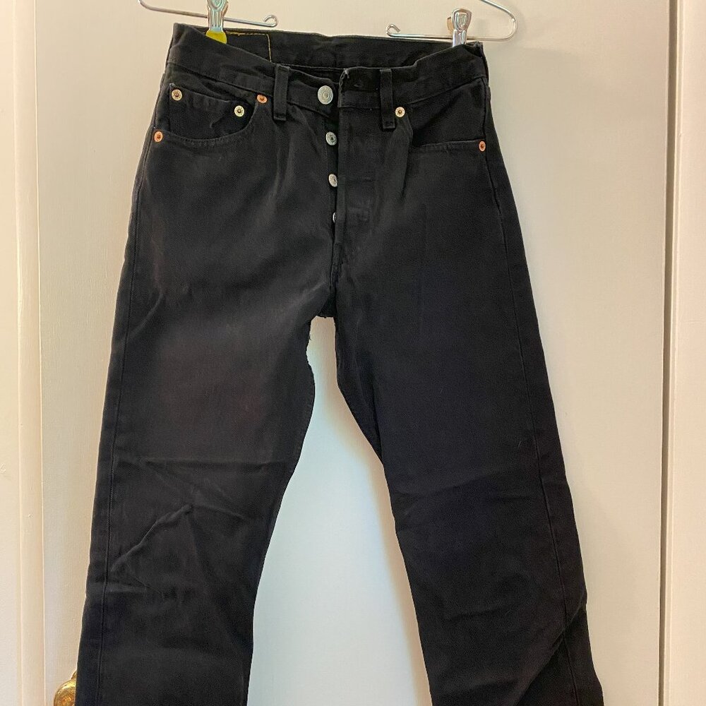 Vintage, Levi's 501 Button Fly Black Denim Jeans